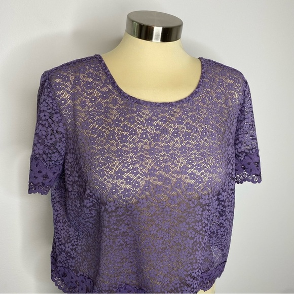 Victoria’s Secret Purple Lace Scoop Back Top - Picture 2 of 9